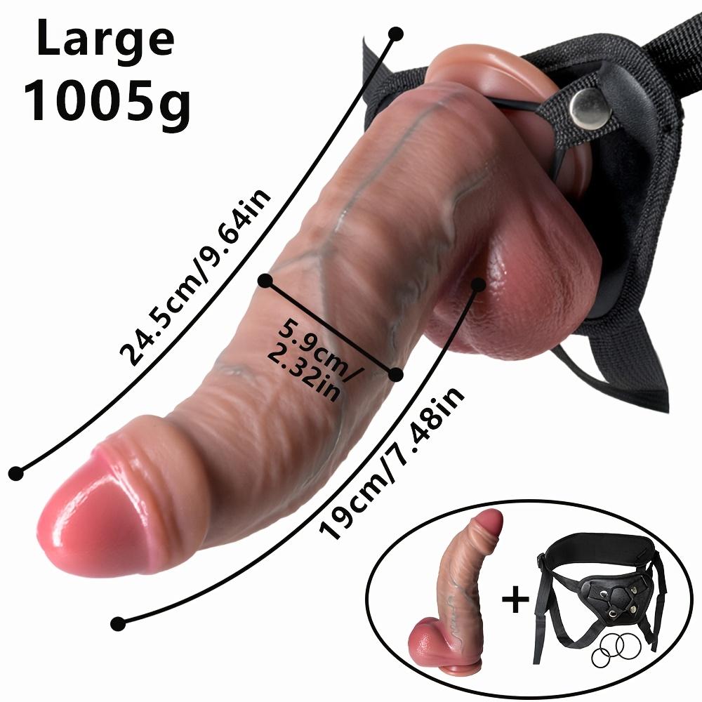 Strap On Realistic Dildo, Dual Density Liquid Silicone Penis Toy, Multiple Sizes, Strong Suction Cup, Uncut Texture Design for Couples