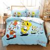 Kawaii Cuphead and Mugman Pattern Bedding Set 3 Piece Duvet Cover with Pillowcase for Kids Adults Bedroom Decor