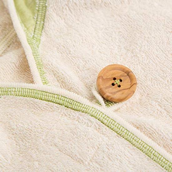 Pompkins BABY Organic Cotton Frog Bath Poncho Made In Japan Y-1344 100% [Rabbit, Bear, Series] (Frog)