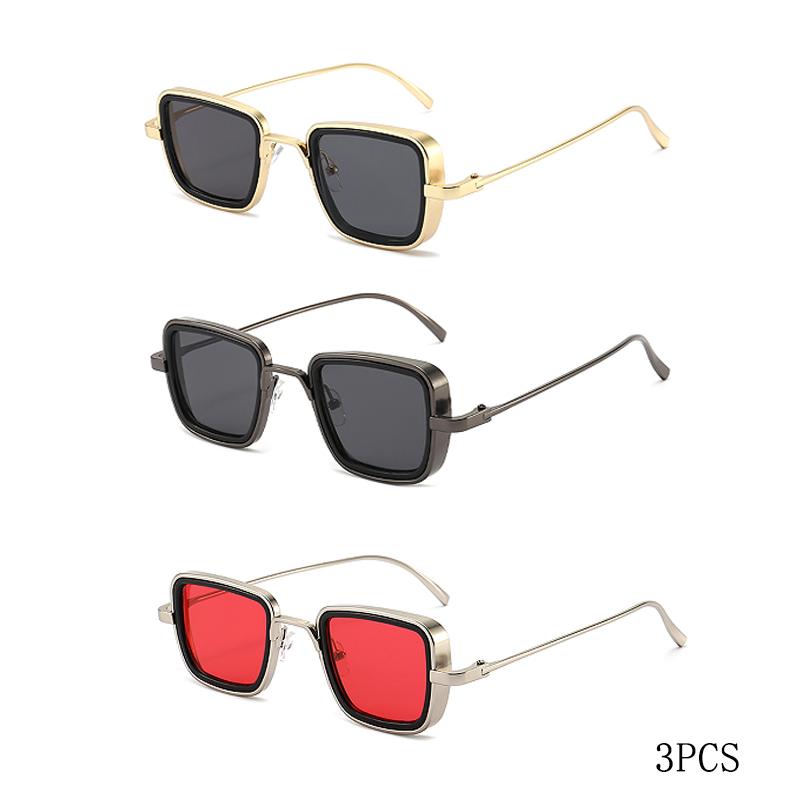 New Vintage Metal Steampunk Sunglasses Men Women Square Sun Spectacles For Men Women Stylish Retro Shades Male Female UV 400 Protection