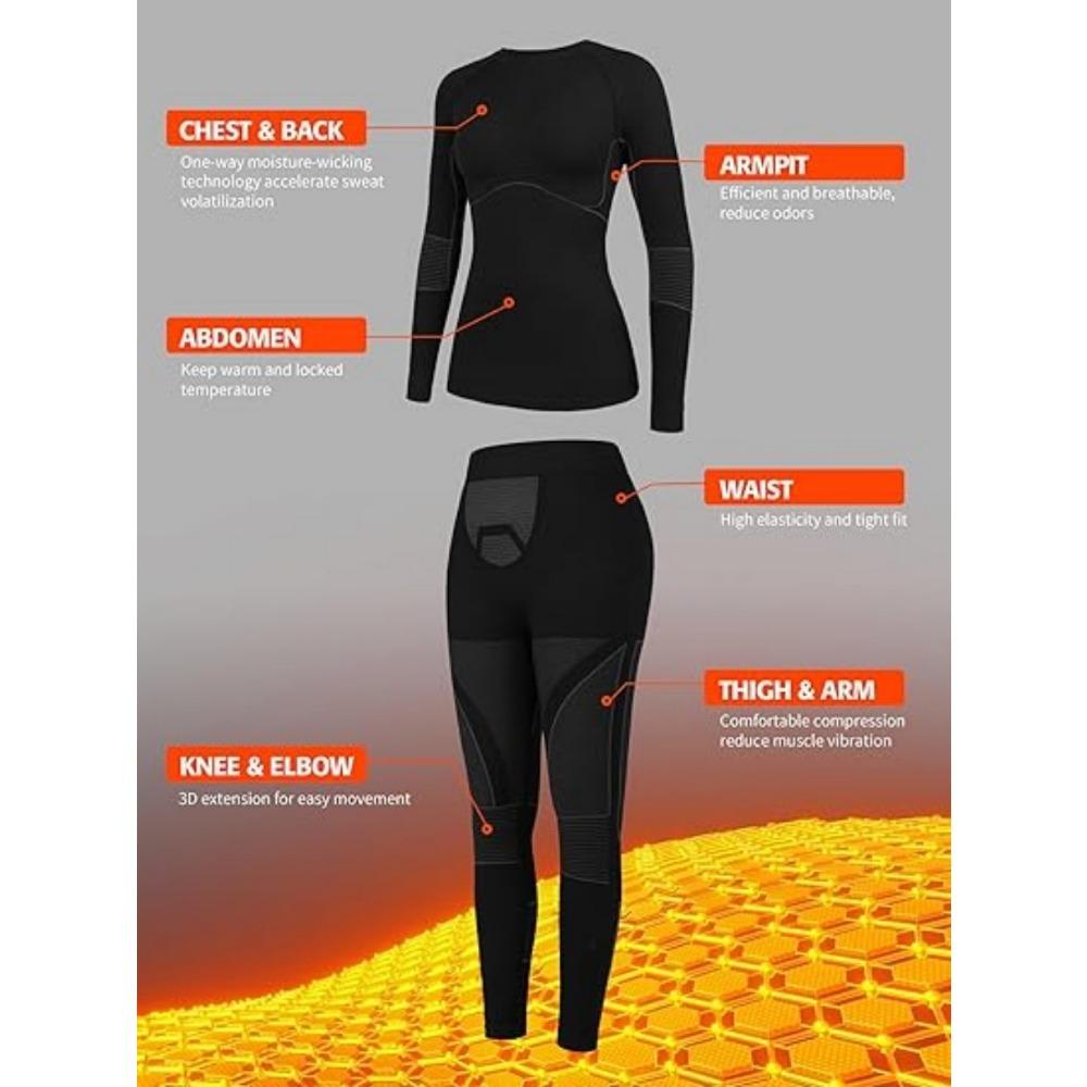 CHARMLEAKS Thermal Underwear for Women Long Johns Winter Warm Base Layer Set Cold Weather Top and Bottom