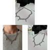 Titanium Steel Tassel Rivet Necklace For Men And Women Punk Style Geometric Design