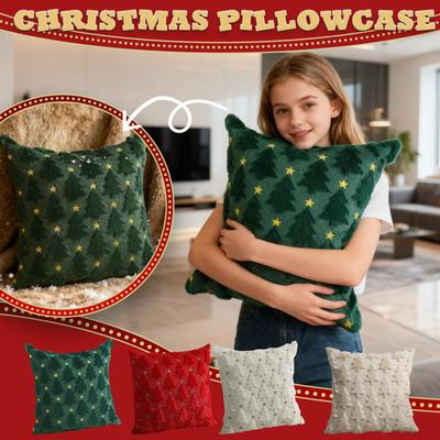 Weihnachtsbeleuchtung Bestickter Kissenbezug Amerikanischer Retro Wohnzimmer Sofa Kissen Kissen Weihnachtliche Atmosphäre Heimdekoration
