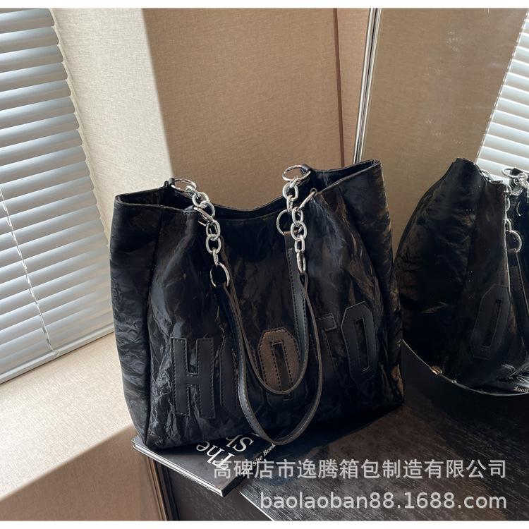 

Сумка через плечо женская большая вместимость 2024 новая сумка, высококачественная студенческая сумка для занятий, высококачественная сумка-тоут чёрный