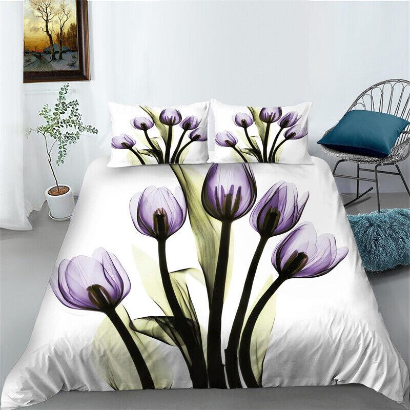 3D Flower Pattern Bedding Quilt/Duvet/Doona Cover Set Pillowcase