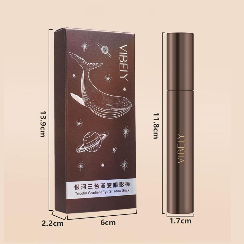 HESBUTY Eyeshadow Stick, 3 Colors, Gradient Eyeshadow, Long-lasting, Glitter, Suitable for Beginners and Commuters (01-Beige Brown)