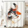 Artistic Fish Shower Curtain Modern Bathroom Decor For Home Decoration Polyester Water-Resistant Fabric