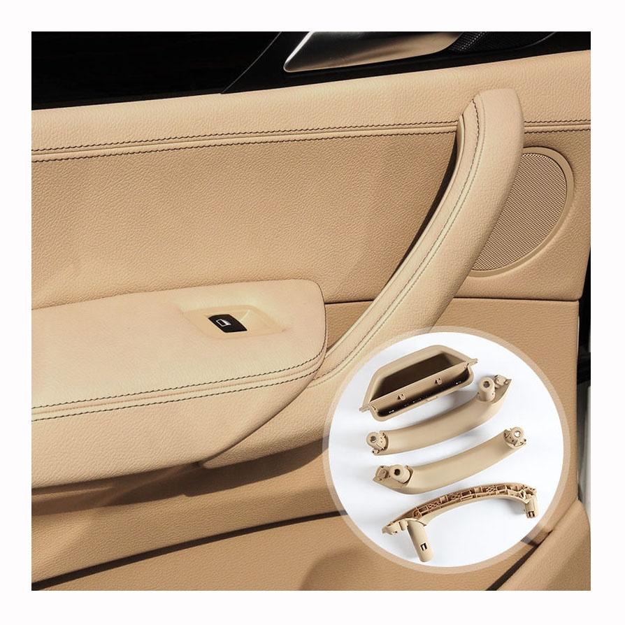 4-TEILIGES SET Beige Schwarz Kohlefaser Innen Türgriff Zierabdeckung 51419209216 für BMW X3 X4 F25 F26 2010-2017
