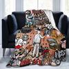 Custom Hip Hop Graffiti Style Art Flannel Fleece Blanket Graffiti Doodle Soft Warm Cozy Fuzzy Throw Blanket for Bed Sofa Travel