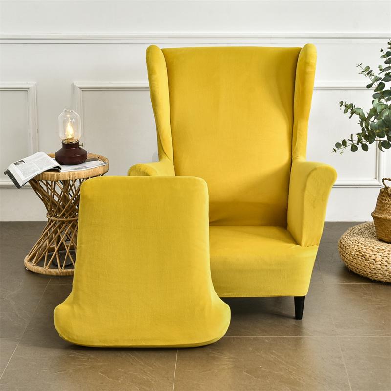 Fløyel Elastisk Skrå Arm Rygg Stoltrekk Stretch Sklisikkert Lenestol Enkel Sofa Slipcovers Avtakbar Med Seteputetrekk