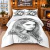 Lana Del Rey Pattern Bedding 3Pcs Set Bed Sheet And Pillowcases For Indoor Bedroom