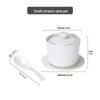Huihuang Pure White Ceramic Stew Bowl Set