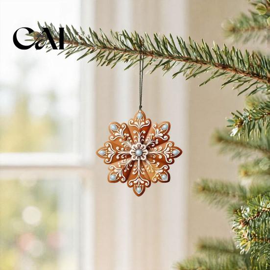 Winter Holiday Door Decorations 12/24/36Pcs Gingerbread Christmas Outdoor Decorations, Hanging Ornaments, 2D Double Sided Wooden Tree Xmas Decor