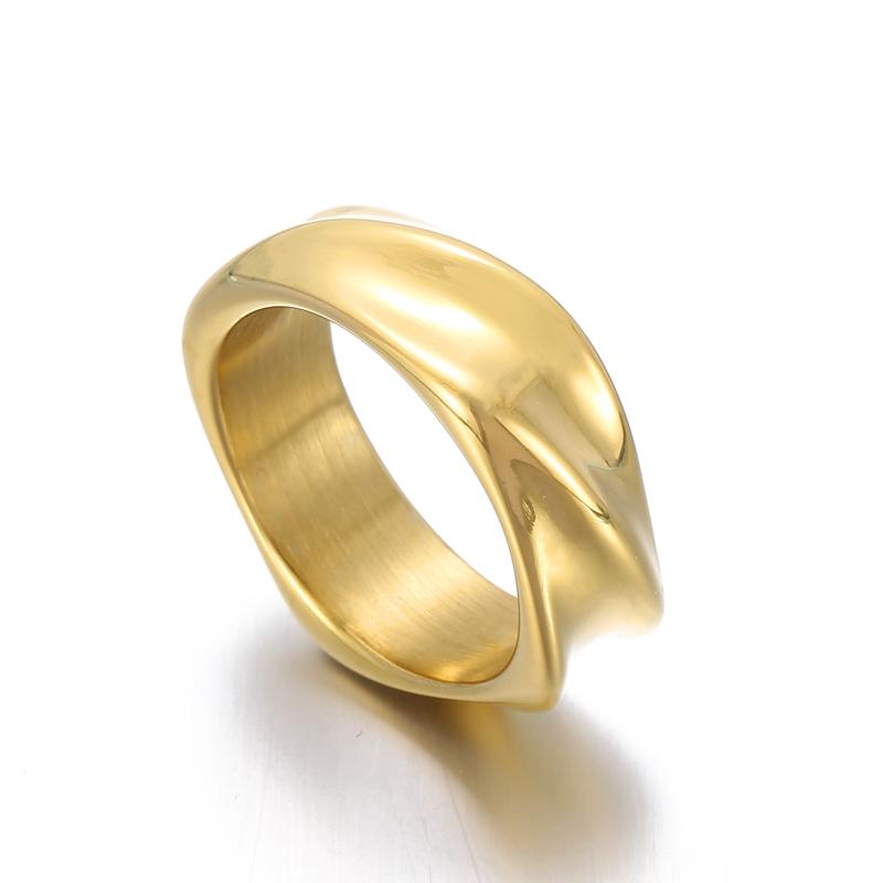 Irregular Geometric Men's Ring High Quality Stainless Steel Jewelry 3 Colors Popular High Street Accessories