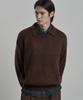 WORK ON BODY OFF Lanugo Semi-Overfit Brush Collar Knit [Brown]