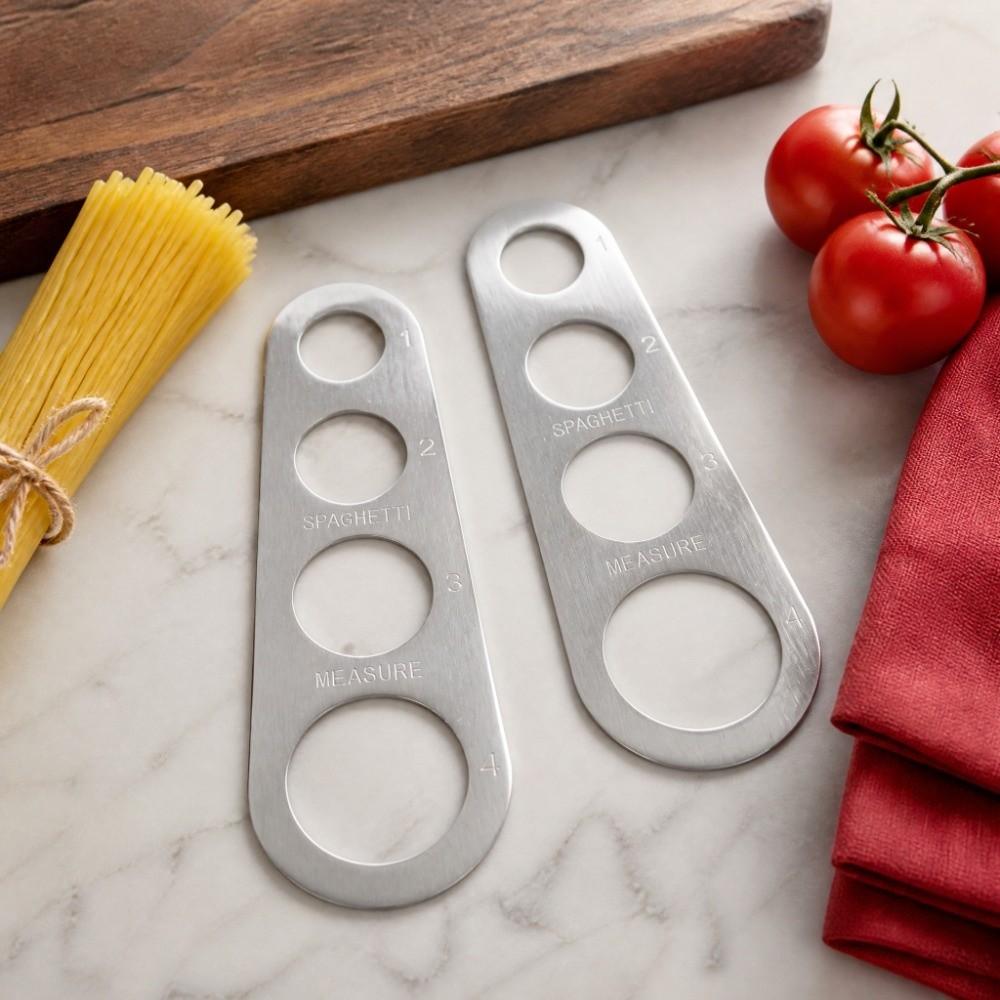 2 PCS Silver Spaghetti Measurer Stainless Steel Spaghetti Measure Ruler Meal Prep