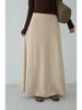 Koreanischer Stil Schwarzer texturierter High-Waist figurbetonter A-Linien-Strick-Midirock für Damen