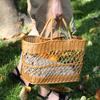 Influencer-Style Imitation Rattan Picnic & Shopping Basket