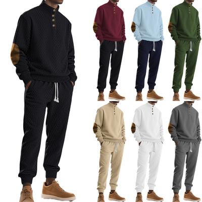 Men  Sports  Business  Leisure  Small Square  Trousers  Buckle  Hoodie  Set
