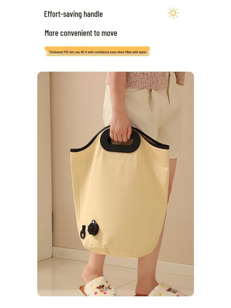 Portable Foldable Insulated Foot Bath Bucket - Deep, Thickened Design with Drainable Foot Soak Bag for Calf Coverage At Home