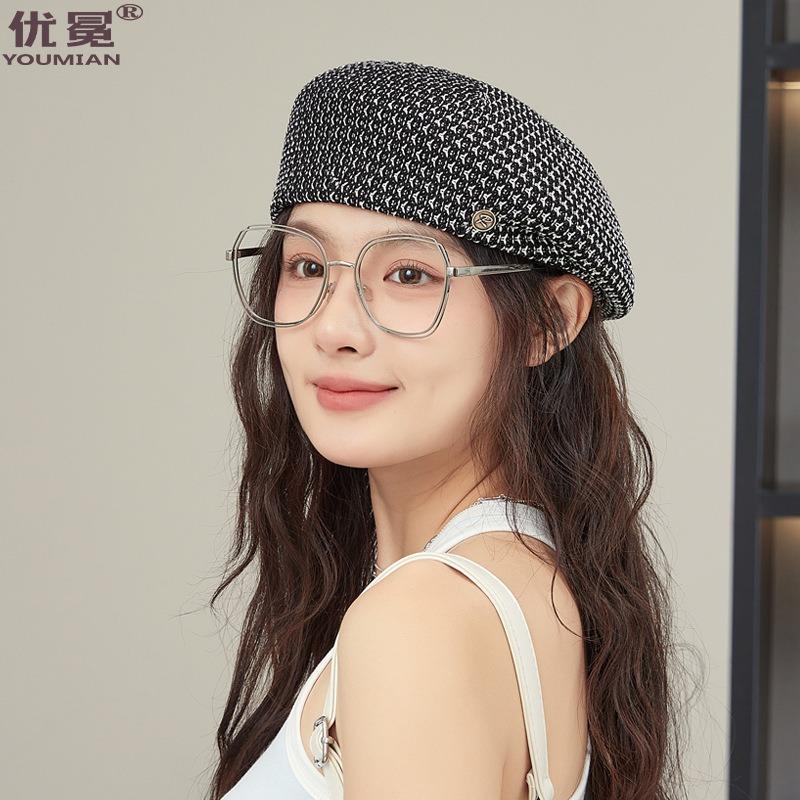 Spring and summer new sweet versatile beret women's light luxury high-end sense breathable face small painter hat