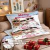 3pcs Christmas cartoon cat printed coreless bedding set soft dormitory bedroom multiple sizes machine washable