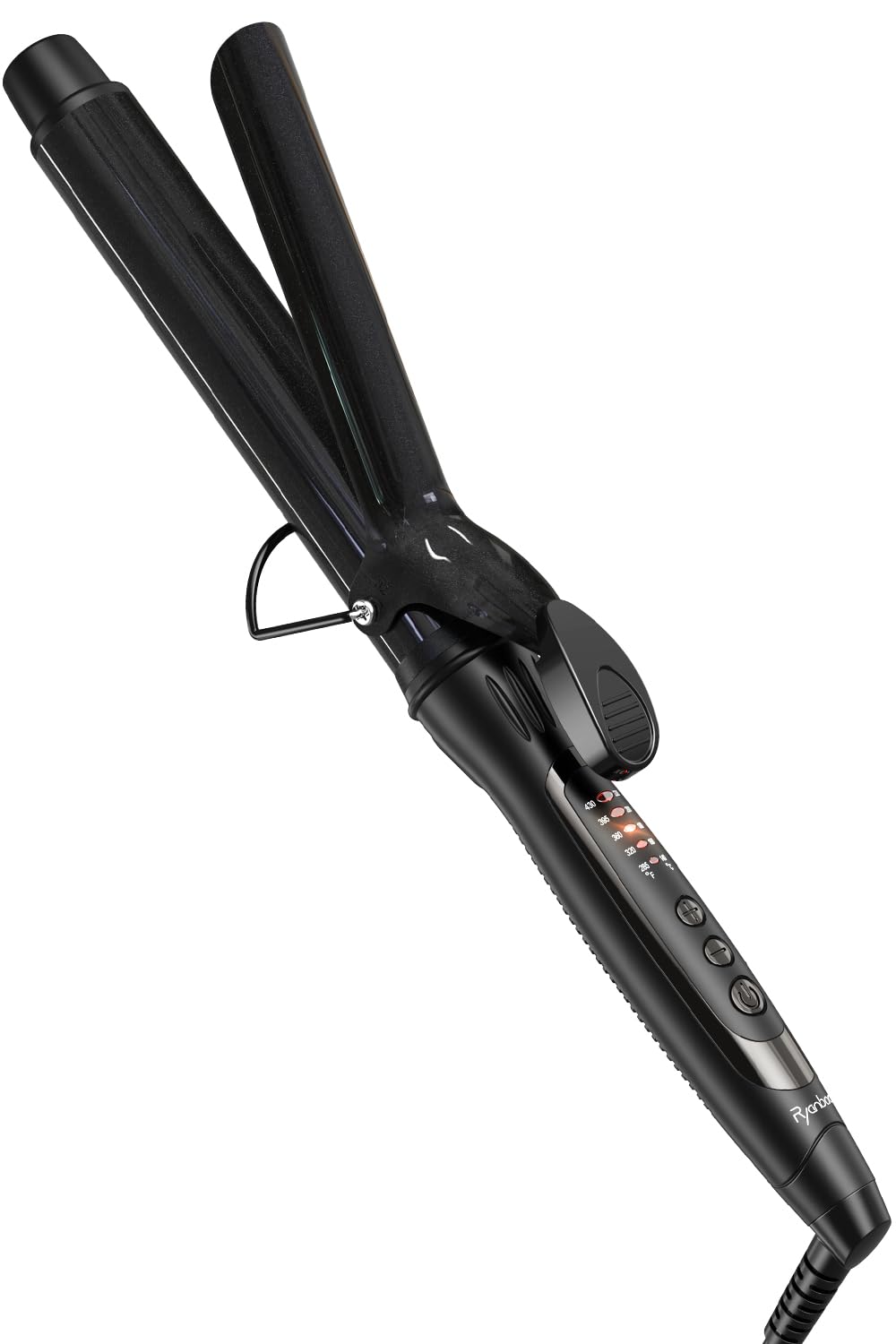 

Ryanboo Hair Iron, Curling Iron, 32mm, Professional Grade, 5 Temperature Settings, Max 220°C, International Compatible (32mm, Black)