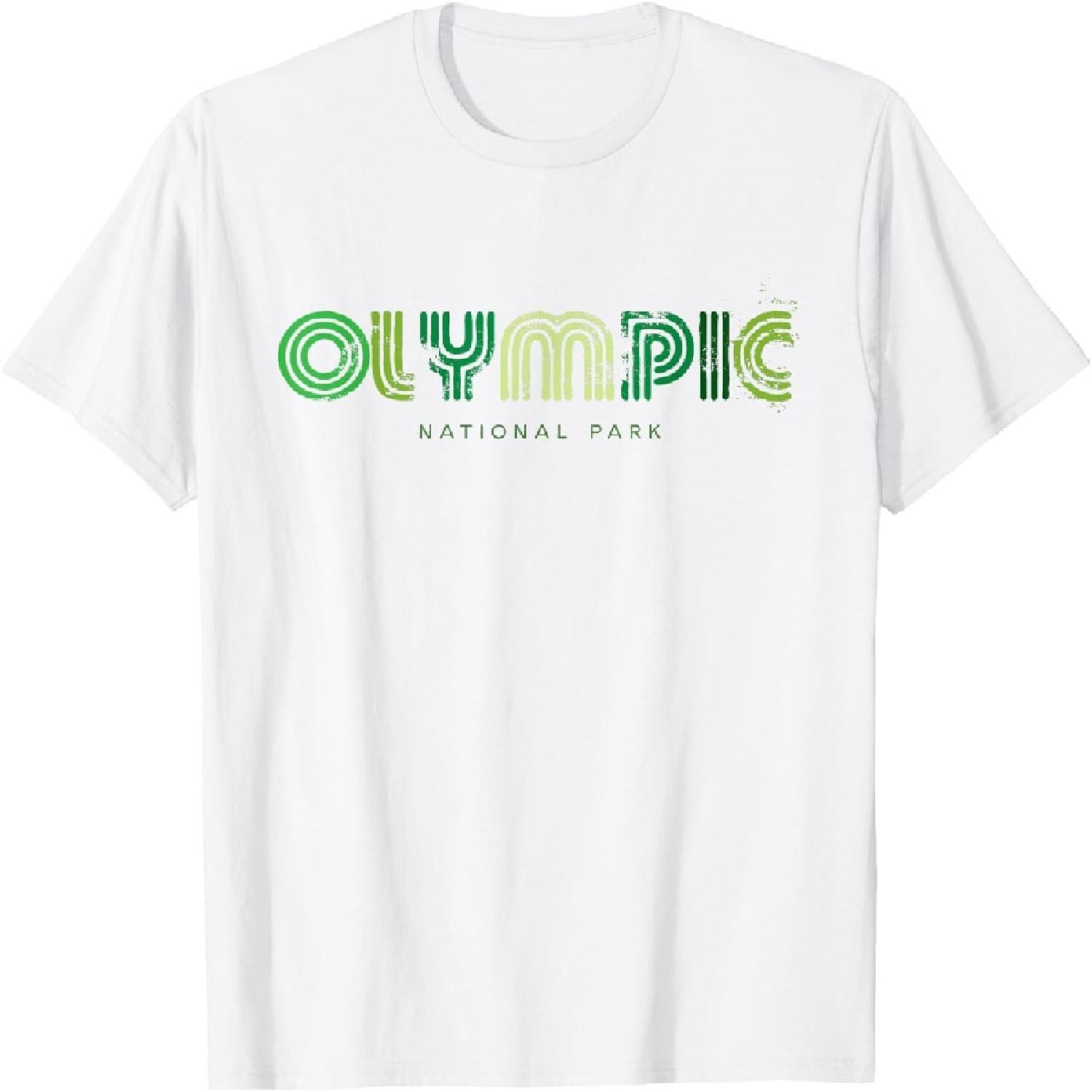 Олимпийский национальный парк 70-х 80-х Ретро Типографика Графическая футболка S