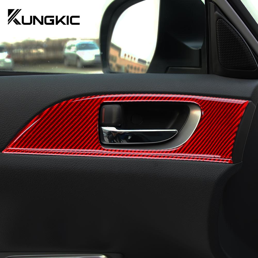 Real Soft Carbon Fiber For Subaru Impreza 2009 2010 2011 Car Door Handle Panel RHD LHD Sticker Interior Trim Accessories