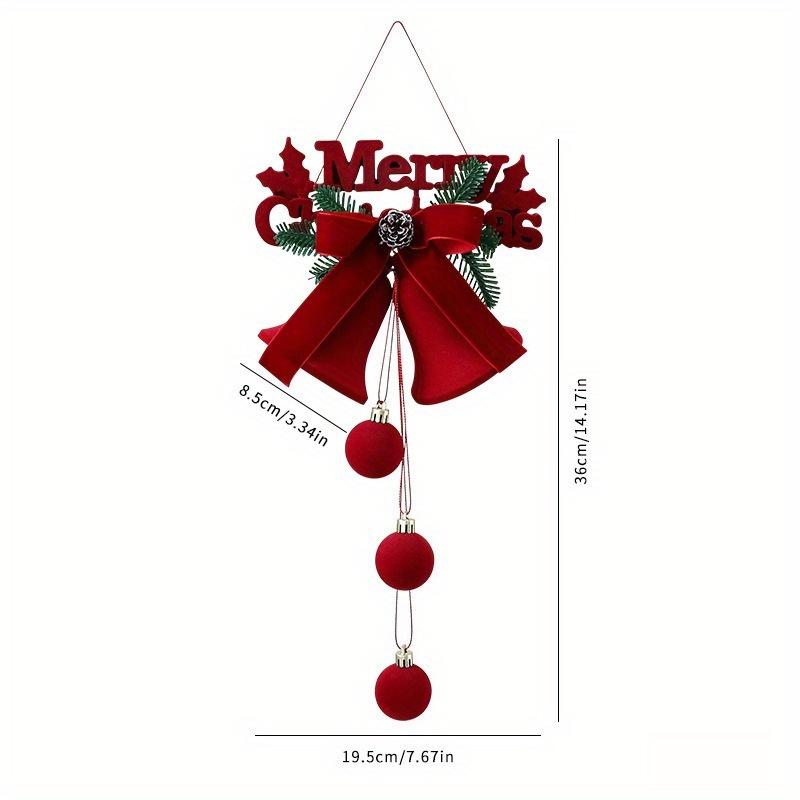 1Pc Christmas flocked bell window decorations for Christmas tree, Halloween and Christmas gifts