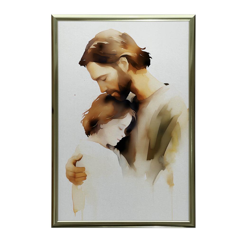 Miłość Boska - Jezus Przytulający Chłopca Miłość Boska - Jezus Przytulający Chłopca, 50X70 Cm, Bez Ramy, Papier Matowy 230 Gsm