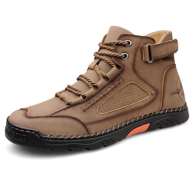 Men's Plus Size Martin Boots - Stylish High-Top Work Shoes for Autumn/Winter, Height-Boosting and Versatile for Outdoor Wear