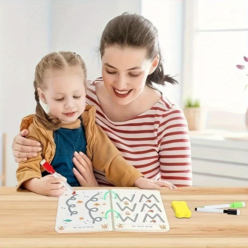 Preschool Handwriting Practice Book with 36 Reusable Pages for Fine Motor Skills and Writing Training