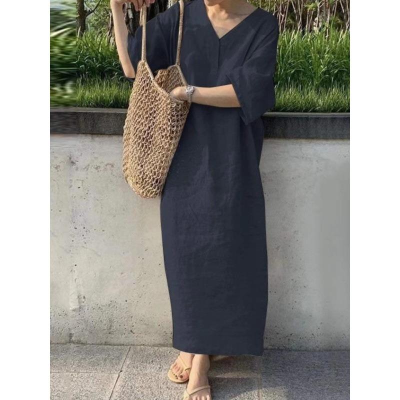 V-neck Short-sleeved Dress