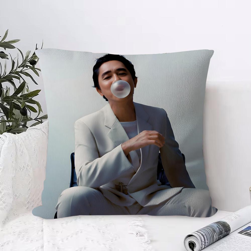 Tony Leung Chiuwai Cushion Cover  piece short plush pillowcase soft and washable mostly used for sofa car 30x30cm