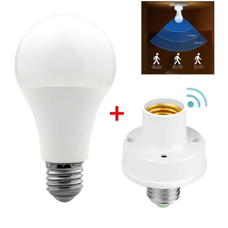 E27 Glühbirne mit PIR-Bewegungssensor Lichthalter E27 Fassung Konverter LED E27 Glühbirne Lampensockel Intelligenter Schalter Glühbirne Lampenhalter