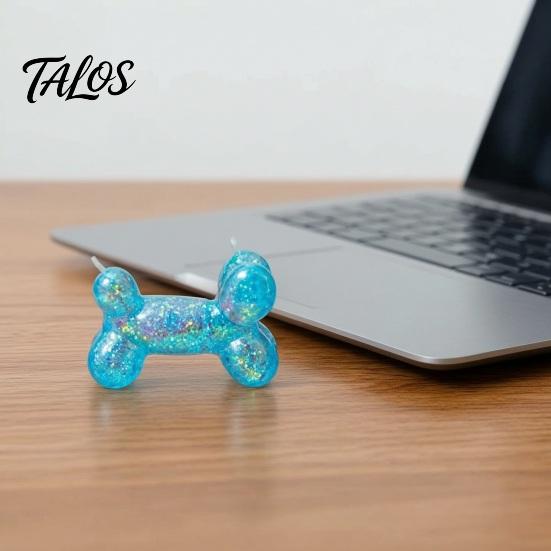 Talos Stress Relieving Balloon Dog Toy, Soft Glitter Squeeze Clear Puppy Sensory Fidget Toy for Anxiety Relief