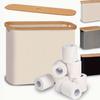 Bamboo & Oxford Cloth Bottle Recycling Bin - 100L Large Capacity Storage Basket