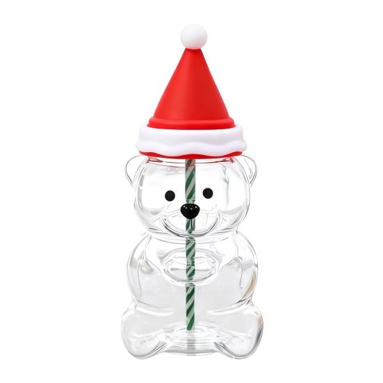 

Bear Glass Cup with Spill-Proof Lid And Straw Cute Bear Tumbler for Coffee Smoothies Juice Hot Cold Drinks Reusable Leak-proof Drinkware