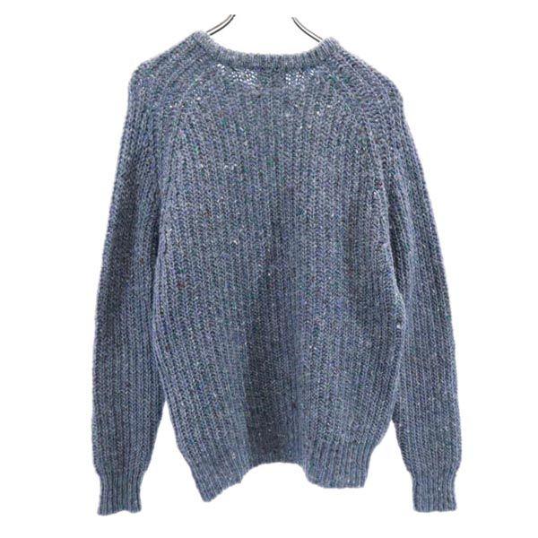 Woolrich 70s White Tag Vintage Long Sleeve Knit Bluish Crew Neck Sweater Men's Used