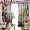 2D Flat Printing  2pcs Easter Garden with Bunny Light Filtering Popular Curtains Yarn Curtains Decorations Perfect for Study