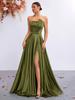 European & American Elegant Strapless Slim-Fit Slit Gown - Perfect for High-End Banquets & Evening Parties