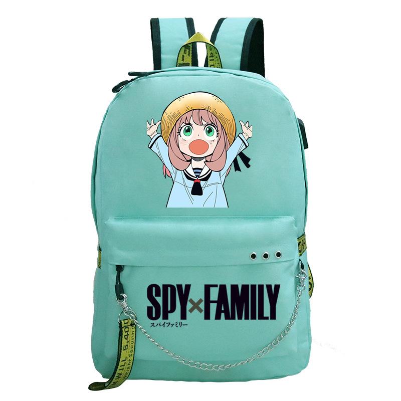 Spy Playhouse Ania Around Cute Printed Multifunctional Backpack Chain Ribbon Backpack Student School Bag