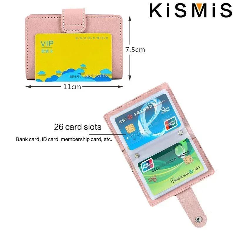 Slim Minimalist PU Leather Card Holder 26 Slots Organizer Wallet Compact Stylish Accessory Unisex