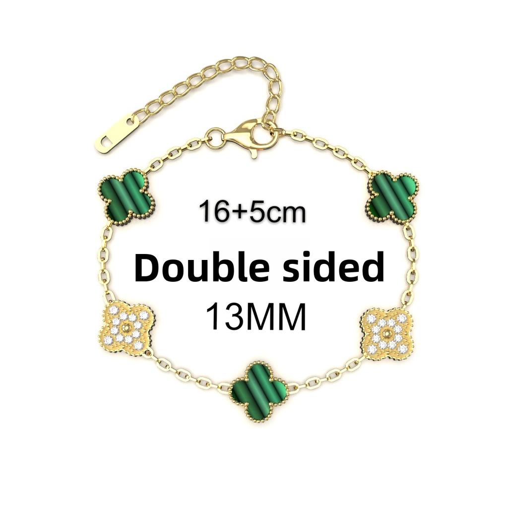 13mm Mote Høykvalitets Firkløver Armbånd 18K Fem Blomster Damearmbånd