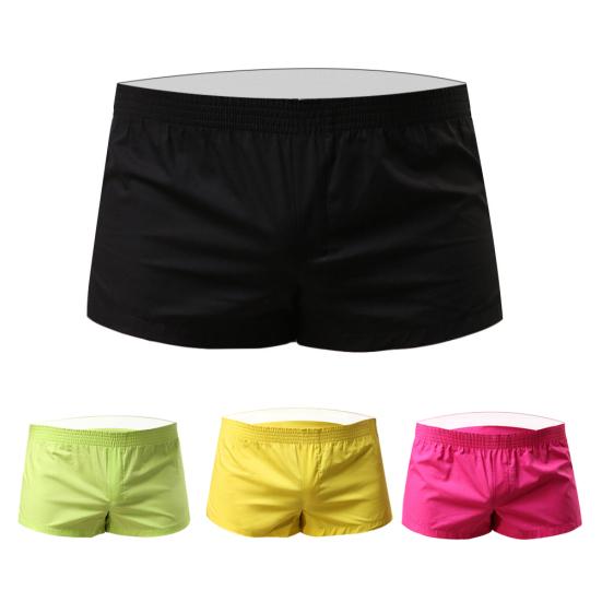Men Solid Color Summer Sports Gym Elastic Waist Shorts Beach Swimming Trunks