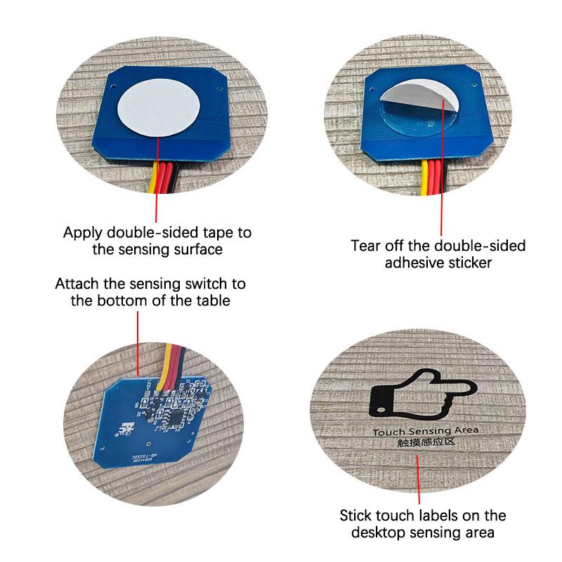 Einstellbarer Berührungsschalter 5-24V 3A - Holz/Glas/Acryl Durchdringung, Handgestensensor für smarte Schrank-/Büro-LED-Beleuchtung