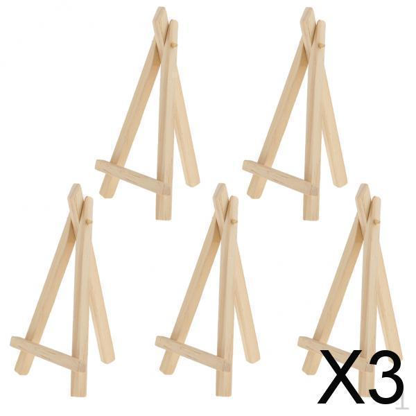 

3x 5 Pieces Mini Wooden Easel Display Painting Stand Card Canvas 2 Sizes - M