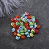 50 st 7 mm färgglad akryl DIY Crafted Bead Creative Söt leende ansikte Lösa pärlor Armbandstillverkning