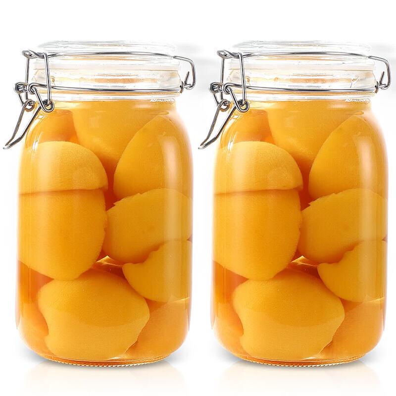 Baijie Square Airtight Glass Storage Jar - 1500ml 2-Pack